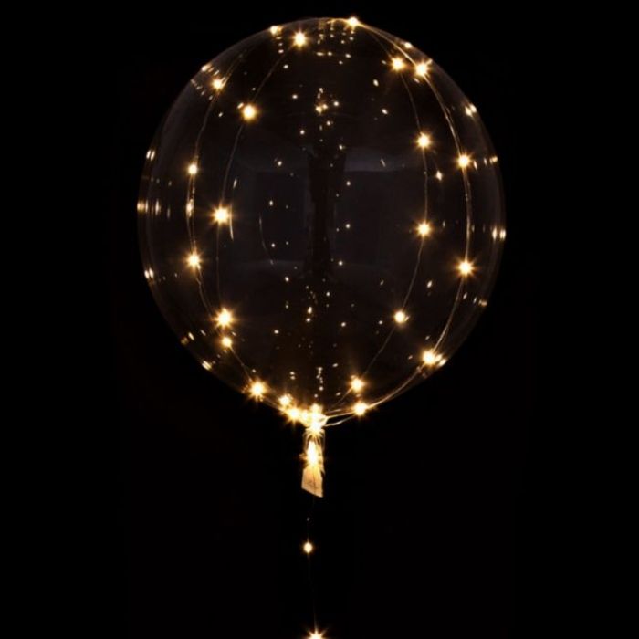 LED ballon 2x witte lichtketting 50 cm 5 m
