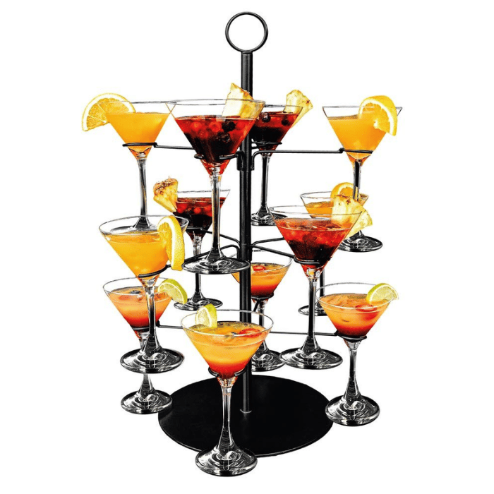 Cocktailtræ til 12 drinks sort - 55,5 cm