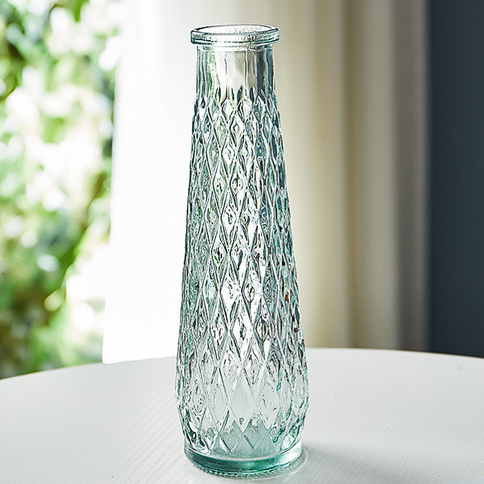 Vaas diamant glas - 22 cm