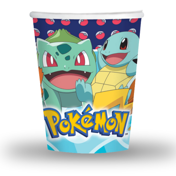 Pokémon papbekers 8 stuks - 250 ml
