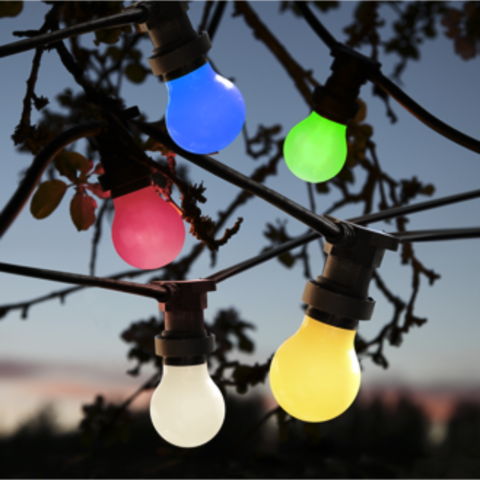 Lichtslinger meerkleurig 5 meter met 10 lampen