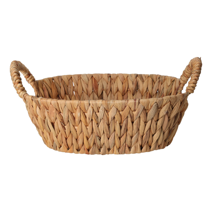 Ovale vlechtmand met handvat 30x25x11 cm 