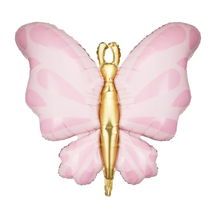 Vlinder folieballon roze - 69x69 cm
