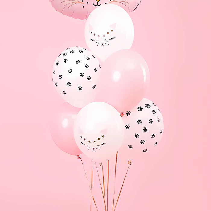Ballonnen met kattenthema 6x - 30 cm