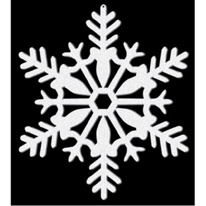 Witte glitter sneeuwvlokken 4x - 10 cm