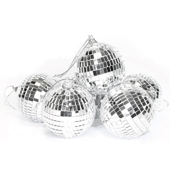 Discobal zilver 6x - 5 cm incl. ophanghaak