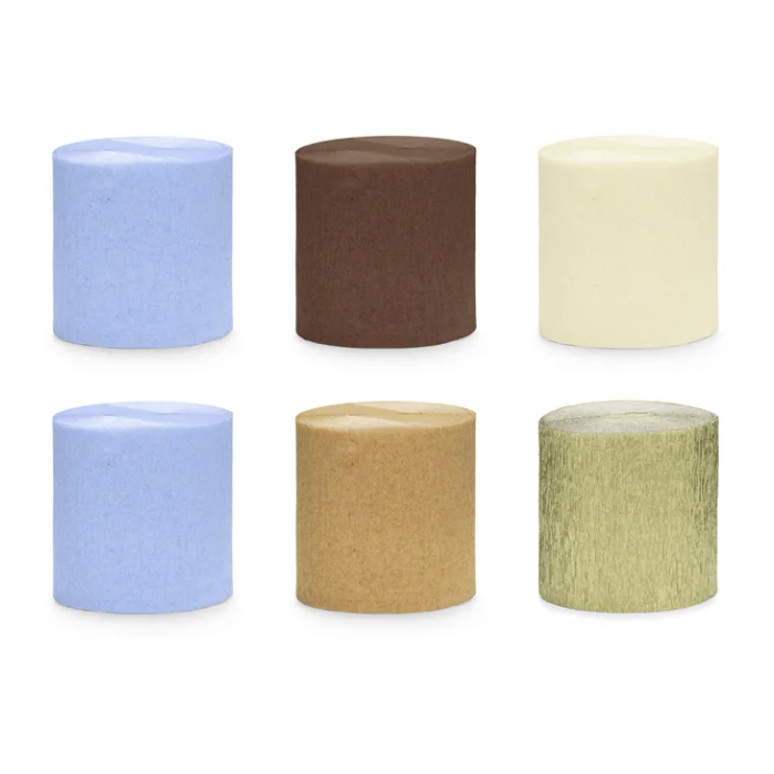 Crepe-slinger bruin/blauw mix 6x - 10 meter