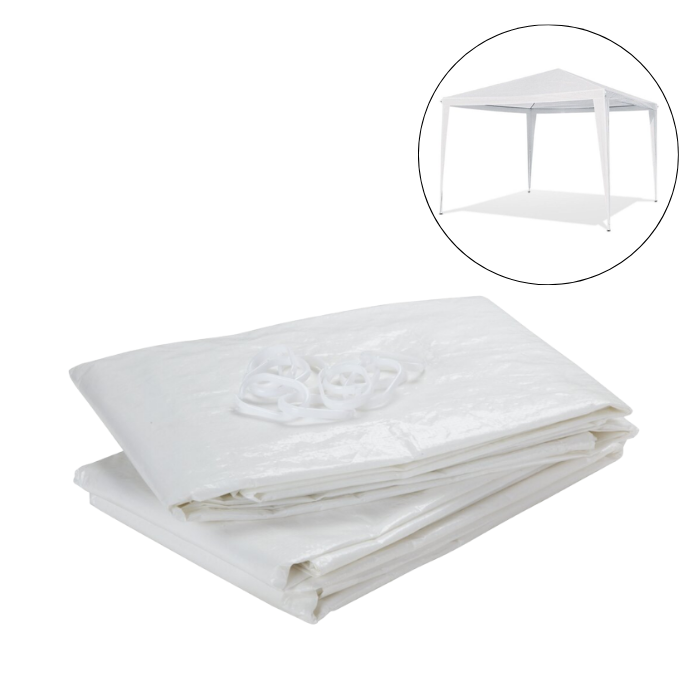 Zijwanden voor paviljoen wit 2x - 2 x 3 m