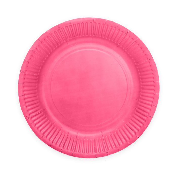 Roze papieren borden 8x - Ø 23 cm