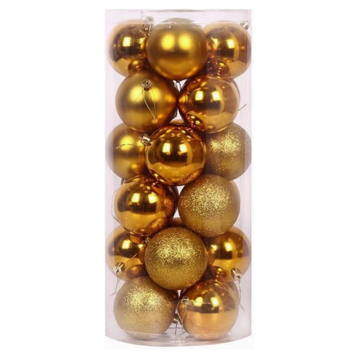 Gouden kerstballen 24x - 6 cm