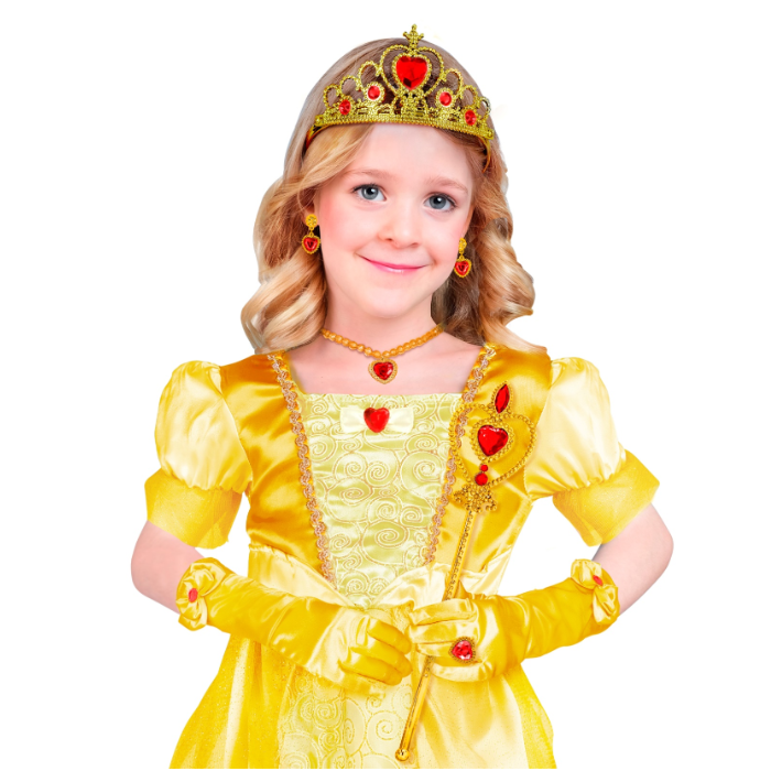 Geel prinsessenset voor kinderen - 6-delig