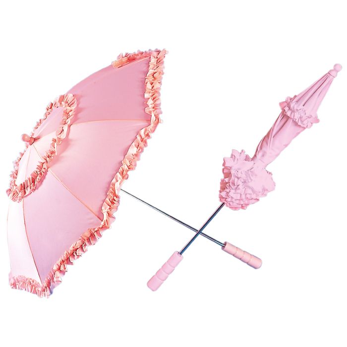 Sprookjesachtige roze paraplu met franjes 72 cm