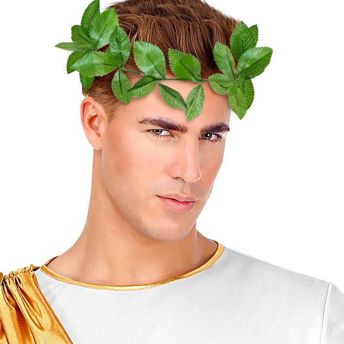 Laurierkrans hoofdband met groene bladeren unisex