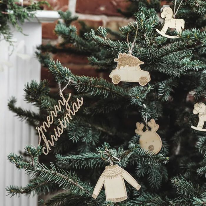 Hangende kerstversieringen voor kerstboom 10x mix