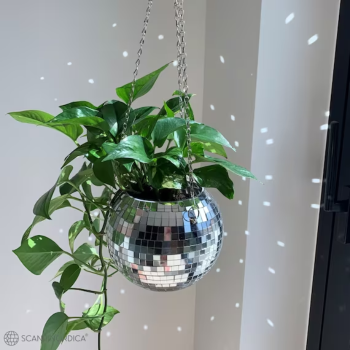 Disco bal plantenpot 13x18x20 cm
