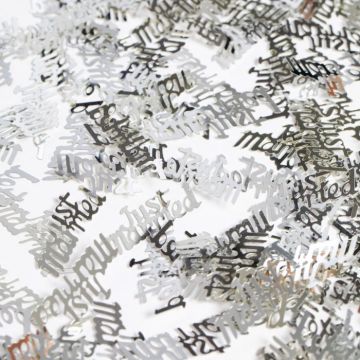 Zilveren Just Married wedding letter confetti - 14 g