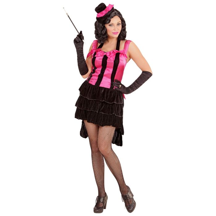 Burlesque diva kostuum met mini top hoed