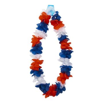 Hawaii-krans halssnoer Wit, Rood En Blauw - 105 cm