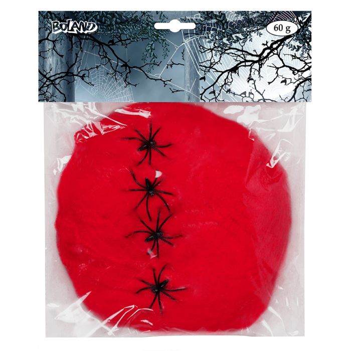 Rood spinnenweb met spinnen - 60g