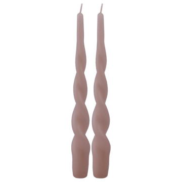Gedraaide kaarsen zand 2x - 24 cm