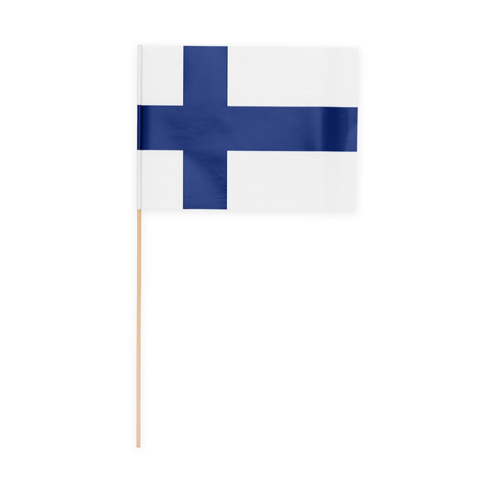 Finse vlag op stok 10x - 20x30 cm