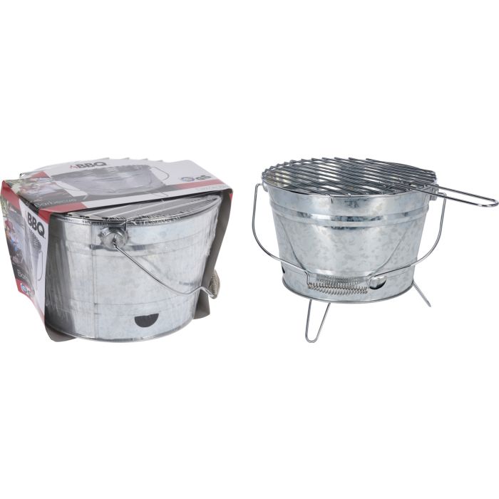 Grillemmmer met zinkafwerking en rooster, 22 cm hoog