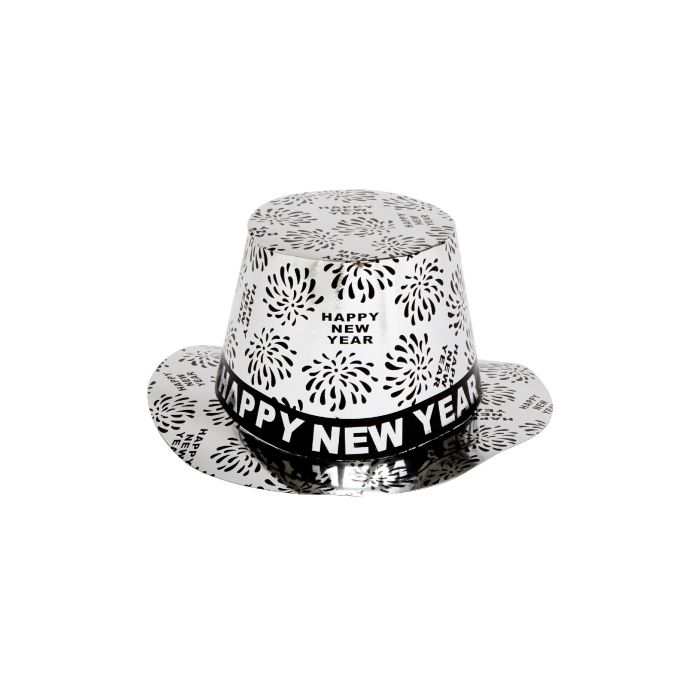 Zilveren feesthoed happy new year