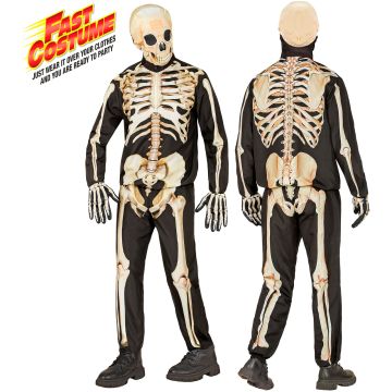 Zwart skeletkostuum voor jongens
