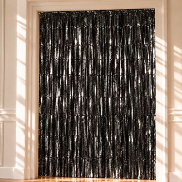 Zwart Glimmergordijn - 100 x 240 cm