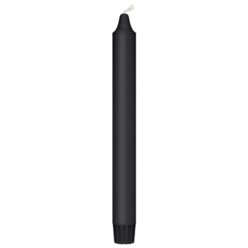 Zwarte kaars 8x - 24 cm