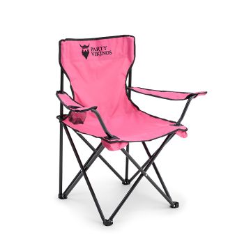 Festivalstoel roze incl. bekerhouder campingstoel