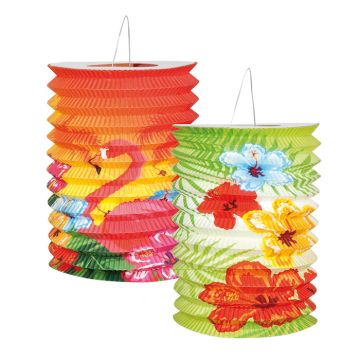 Hawaii Lantaarn Cilinder 2x - 16 cm