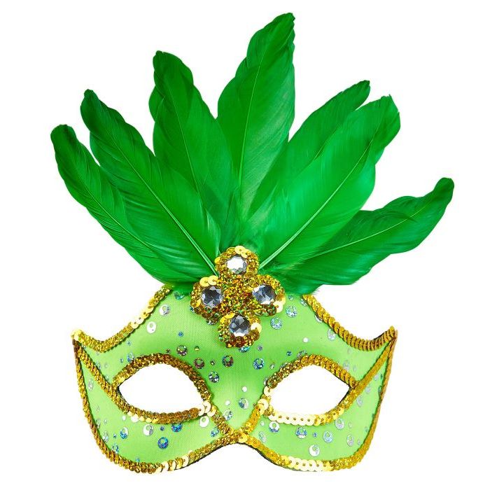 Groene Braziliaanse Maske met veren