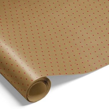 Cadeaupapier met hartjes bruin cadeauverpakking 10m Het Oude Apotheek