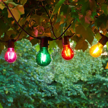 Lichtslinger 5 meter multikleur met 10 lampjes waterdicht