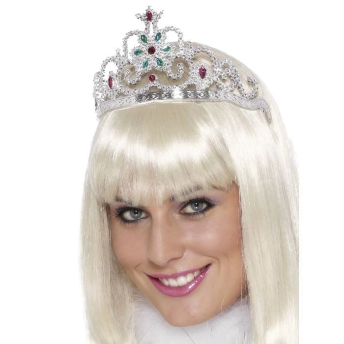Diadeem met juwelen zilverkleurig - onesize