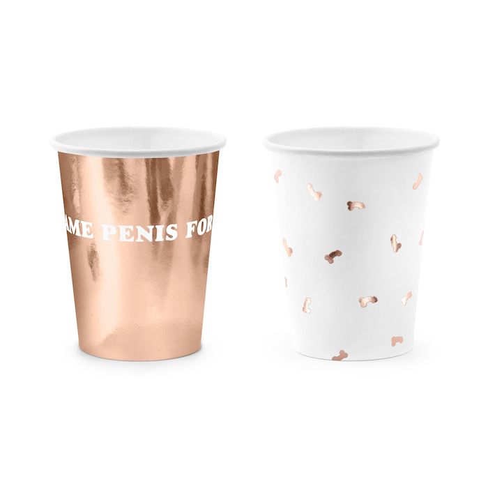 Rose Gold "Same Penis Forever" Papieren Bekers - 220 ml