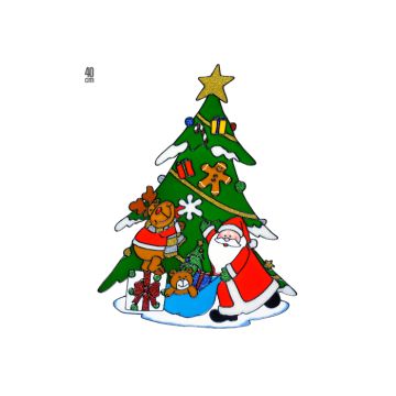 Kerstraamsticker kerstboom 6x - 40 cm