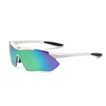 Hardloopbril wit m. blauwe spiegeleffect - onesize