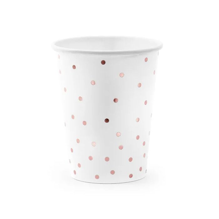 Papieren Bekers met Polkadot 6x - 260 ml