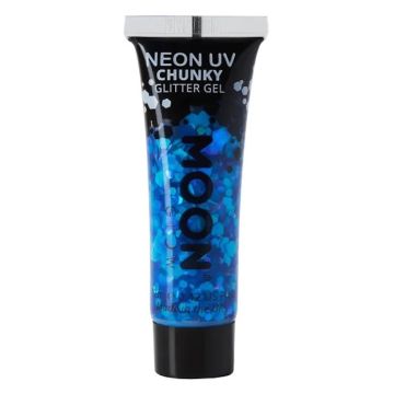 Neon UV Chunky Glitter Gel Blauw 12 ml Moon Creations