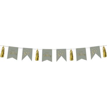 Happy Birthday Slinger Met Franje Golden Dawn - 4 m