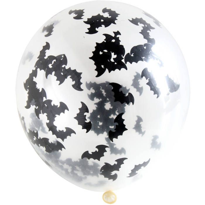 Ballon Met Vleermuis Confetti 4x - 30 cm