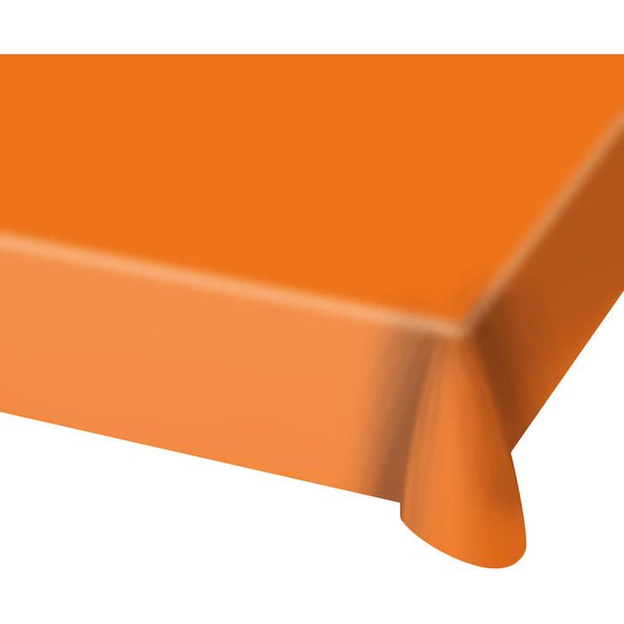 Oranje plastic tafellaken - 130x180 cm