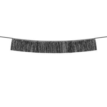 Zwarte fringegirlande - 135x20 cm