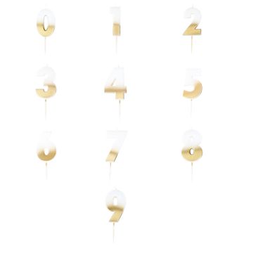 Gouden Cijfers Kaarsen 5x4 cm (Verschillende varianten)