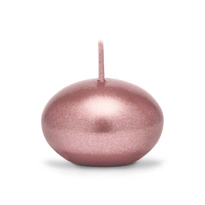 Drijvende kaarsen metallic roségoud 5x - 4 cm