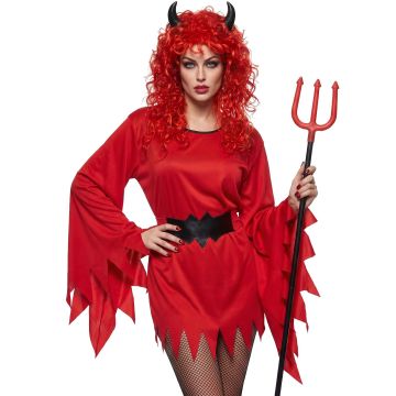 Demonen vrouw kostuum met riem