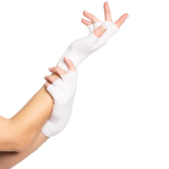 Vingerloze handschoenen voor dames wit - onesize