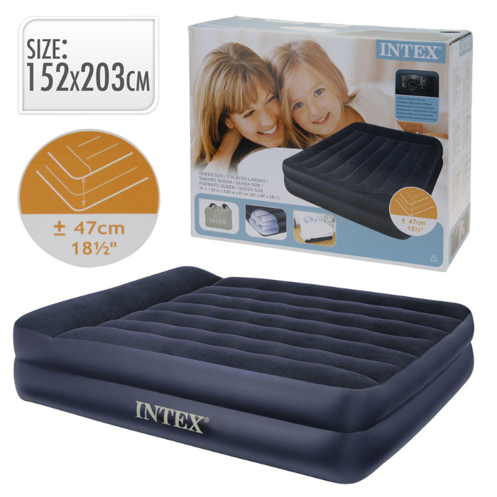 Intex luchtbed met ingebouwde pomp 203x152x42 cm